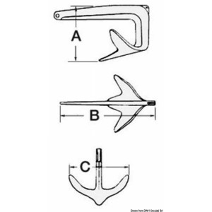Ancora Trefoil in acciaio fuso e zincato a caldo - foto 2