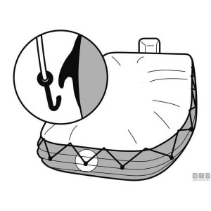 Gancetto in Nylon largo e piatto per attacco sul bordo di gommoni grigio - foto 2