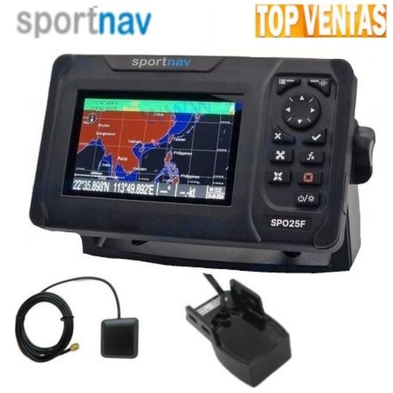 Sportnav SPO25F GPS Plotter Fish Finder 5″ – Chartplotter con Sonar Dual-Freq, GPS interno - foto 1