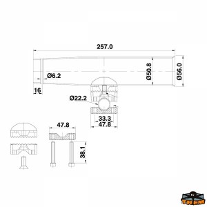 Portacanne con attacco a pulpito e corrimano AISI 316 per tubo 22-25 - foto 3