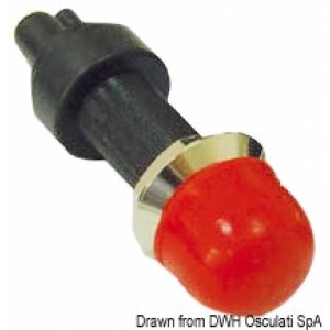 Carling Technologies Pulsante in nylon con ghiera e dado in ottone cromato