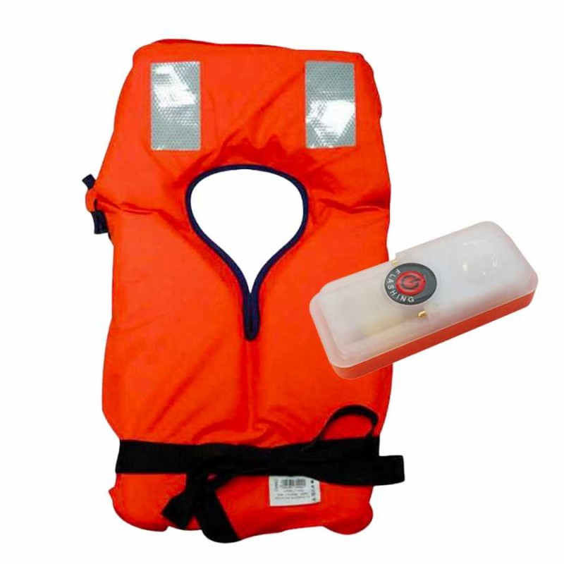 Kit 4 pezzi Giubbotto Salvagente Lalizas 100N e Luce LED Solas - foto 1