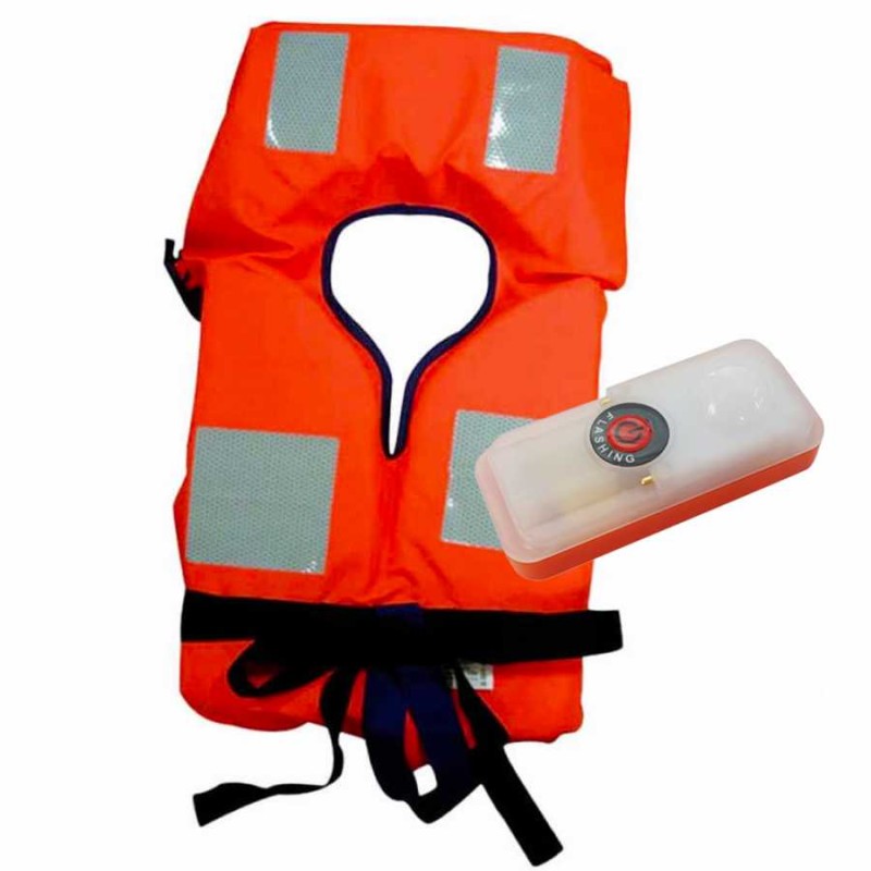 Kit 4 pezzi Giubbotto Salvagente Lalizas 150N e Luce LED Solas - foto 1