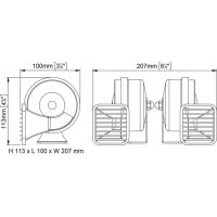 Tromba doppia cromata MT2 12v - foto 2
