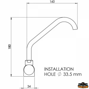 Rubinetto acqua fredda/calda canna alta - foto 3