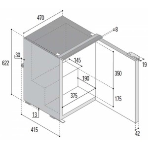 Frigo freezer a compressore VitriFrigo C60i, unità refrigerante interna - foto 3