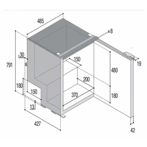 Frigo freezer Airlock VitriFrigo C85i, unità refrigerante interna - foto 3