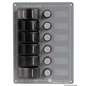 Osculati Pannello elettrico in alluminio con frontale in policarbonato grigio