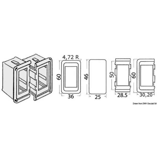 Cornice per interruttori in plastica