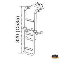 Scaletta  in acciaio inox Aisi 316 con gradini legno