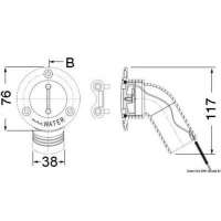 Tappo imbarco a filo in Acciaio Inox AISI 316 lucidato a specchio, con gomito a 30°