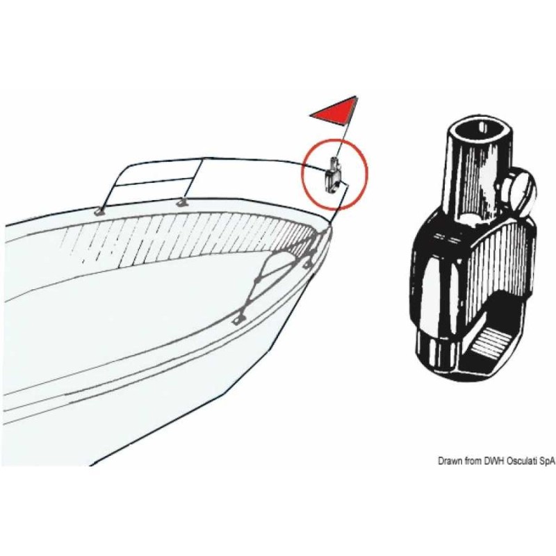 Supporto asta bandiera per il montaggio su pulpiti o corrimano - foto 1