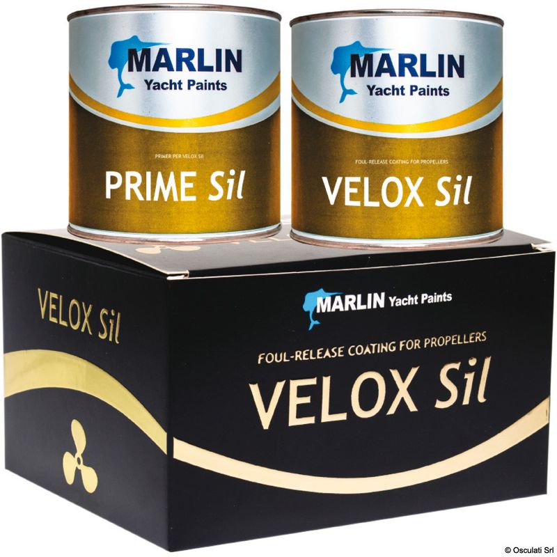 Marlin Velox Sil Kit antivegetativa trasparente per eliche e parti metalliche (Primer + Vernice) - foto 1