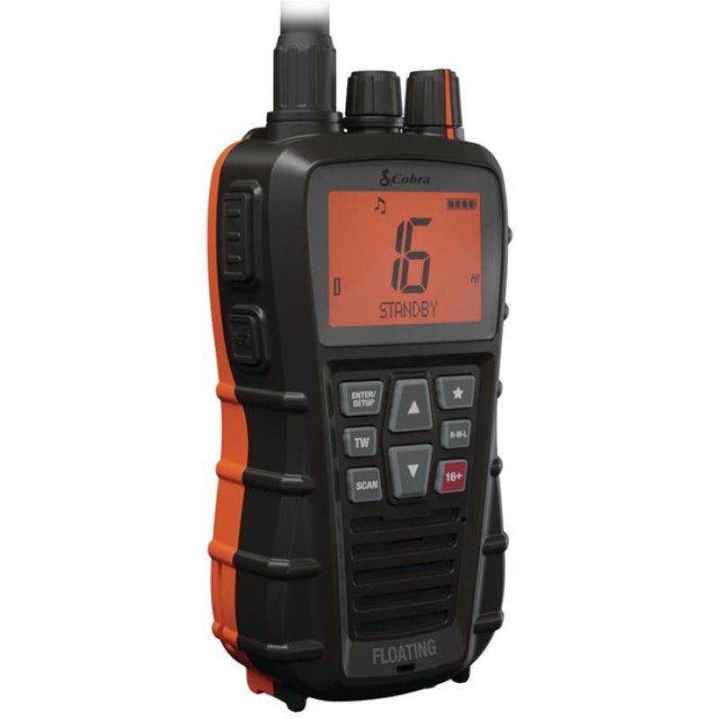 VHF Portatile Cobra BlueBound 350E Galleggiante IPX7 con Torcia e Strobo - foto 1